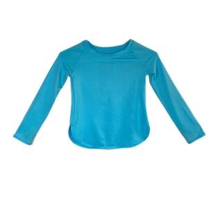 Avia Girl’s Vibrant Cyan Blue Performance Wear Long Sleeve Shirt